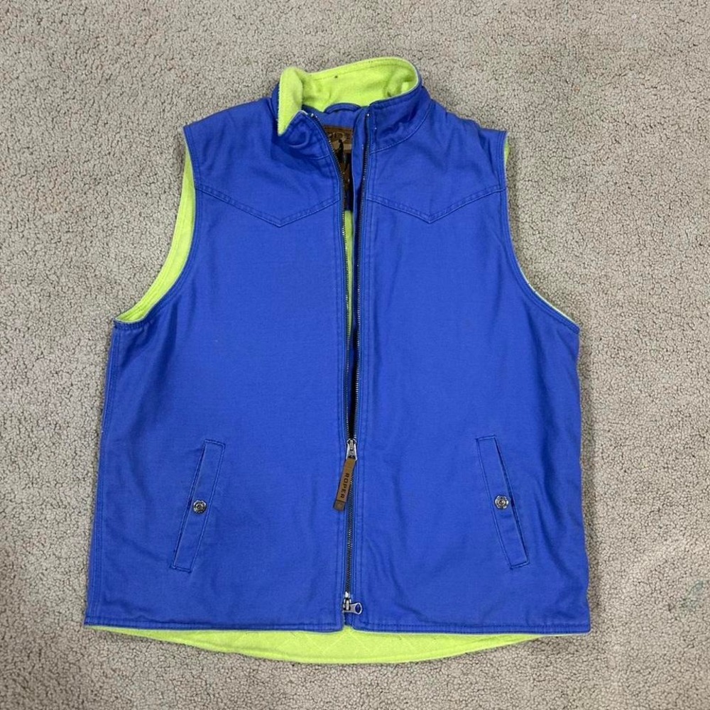 Roper Vest Womens Plus Size Large Canvas Full Zip Mock Neck Pockets‎